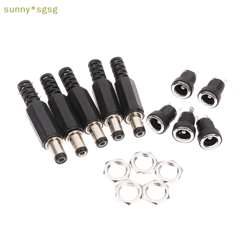 Nắng * Sgsg 5 cặp 5.5x2.1 DC Nam Nữ thiết bị đầu cuối 12V DC cung cấp điện cắm ổ cắm Adapter mới
