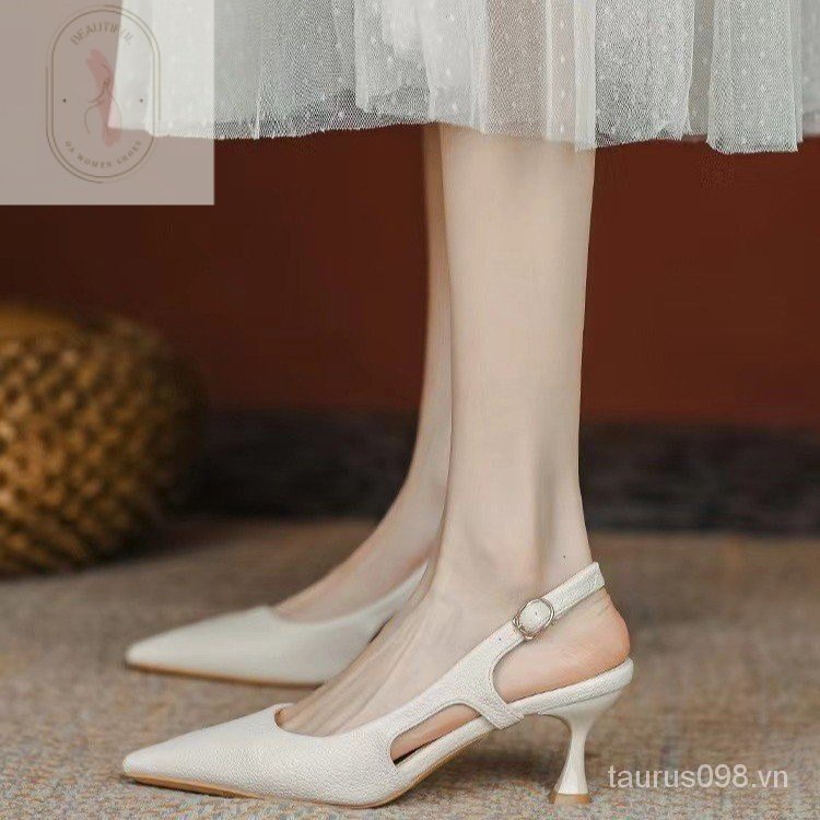 Giày Sandal Cao Su Đế Thấp 3cm Thời Trang Thanh Lịch PU