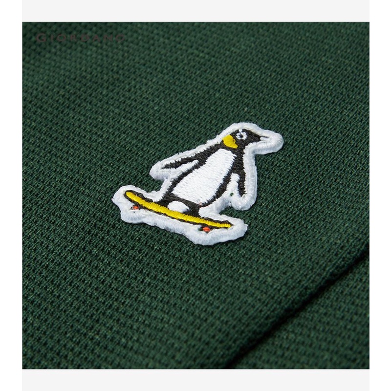 Đầm polo GIORDANO 18463214 vải waffle thêu chim cánh cụt cho nữ