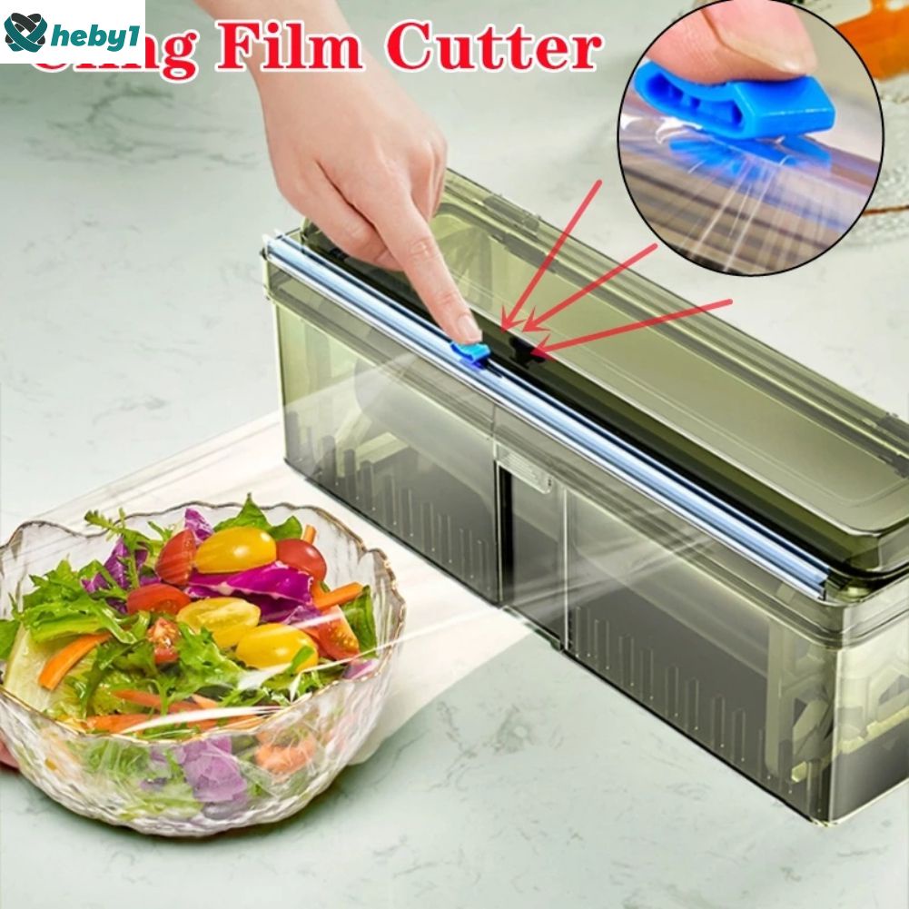 Slide Cling Wrap Film Cutter Dụng cụ nhà bếp Hộp cắt màng dính Máy cắt màng bọc thực phẩm bằng nhựa heby1