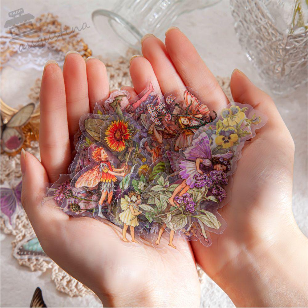 AUGUSTINA Miếng Dán PET Hình Bướm Dễ Thương Dùng Trang Trí Sổ Tay DIY