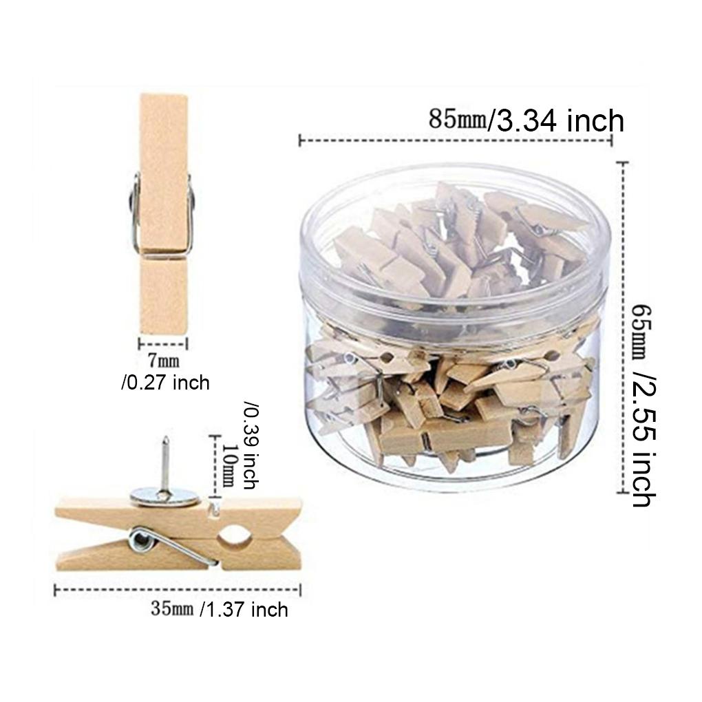 Kẹp Gỗ Tự Nhiên 3 5CM (50 Mỗi Lỗ) Không Cần Đục Lỗ Chắc Chắn Và Bền Dùng Trang Trí Bàn Làm Việc