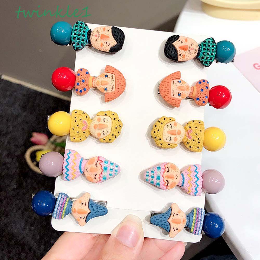 TWINKLE Kẹp Tóc Màu Macaron Họa Tiết Hoạt Hình Phong Cách Hàn Quốc Xinh Xắn Cho Nữ
