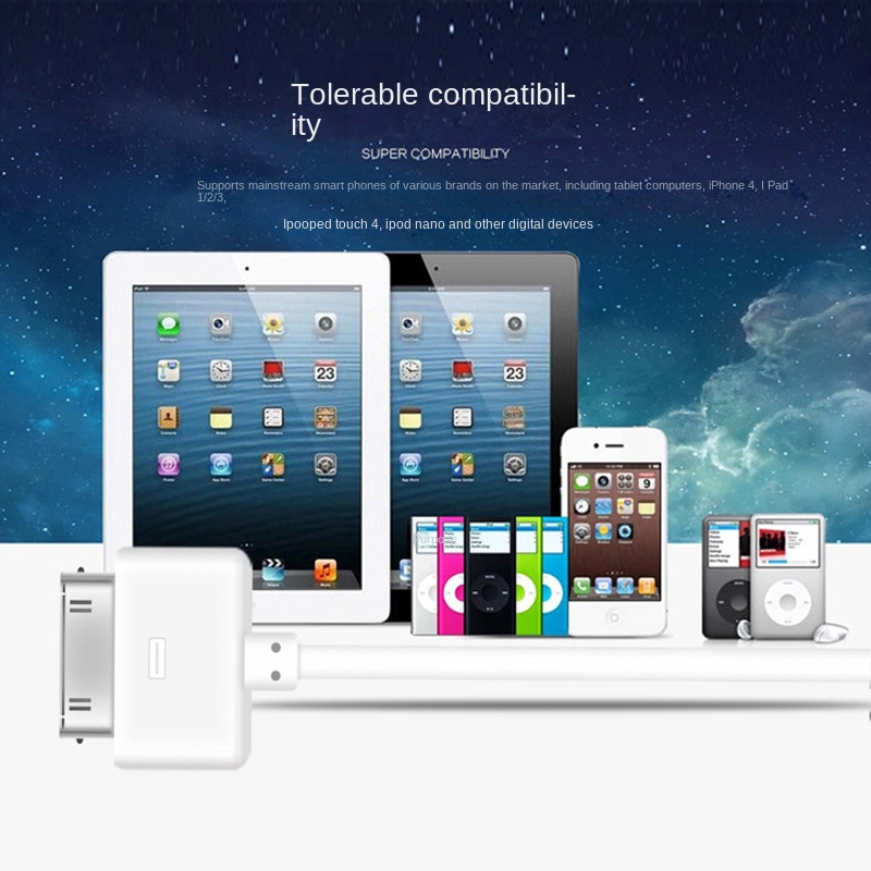 Dây Cáp Sạc Truyền Dữ Liệu Cho iPhone 4S 3G 3GS iPad 1 2 3 iPod Nano Touch