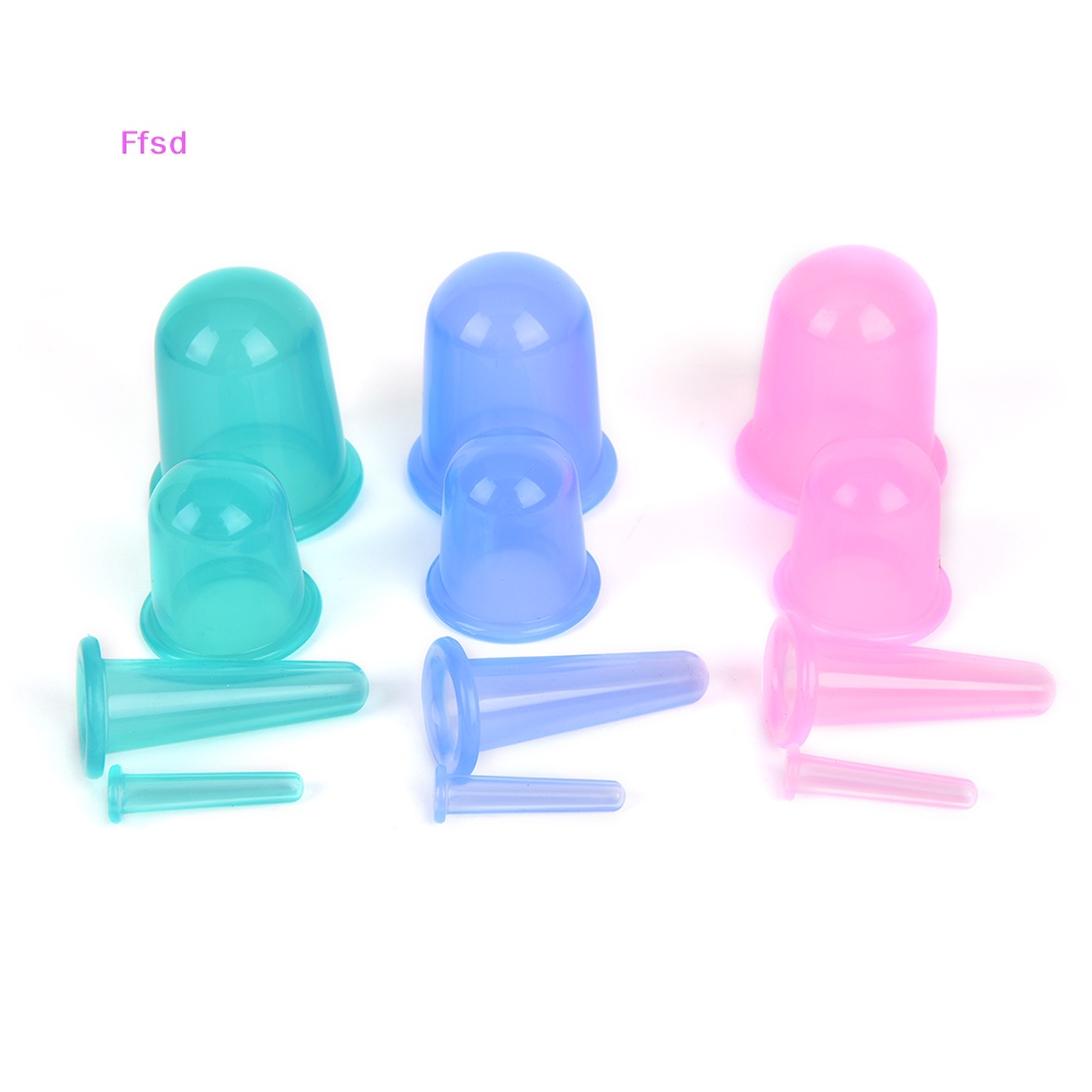 Bộ 4 Cốc Giác Hơi Mát Xa Cơ Thể Bằng Silicone Chống Cellulite