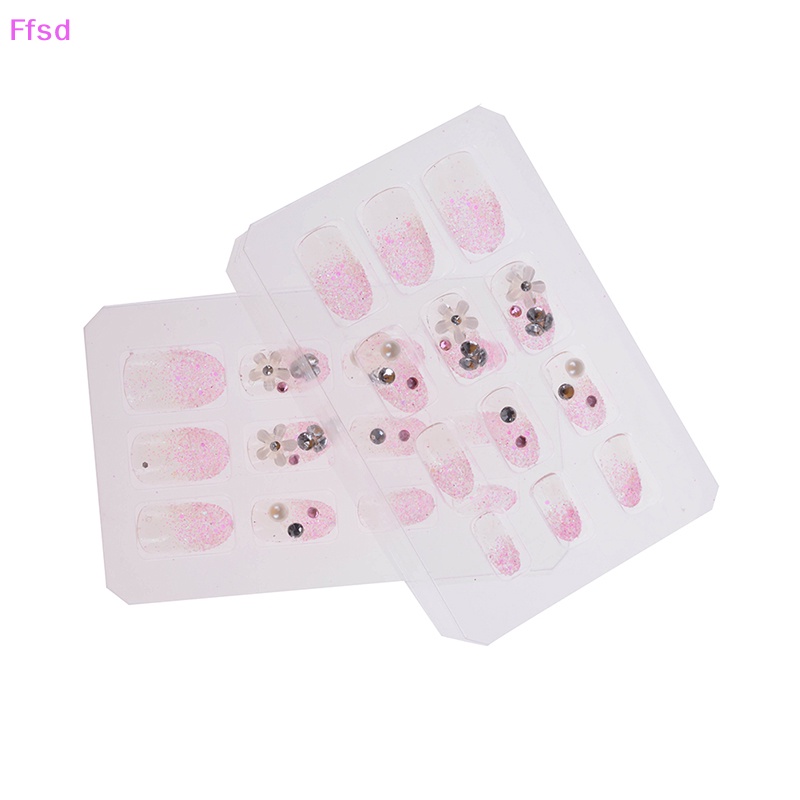 Bộ 24 Móng Tay Giả acrylic 3D Che Phủ Toàn Diện Kiểu Pháp