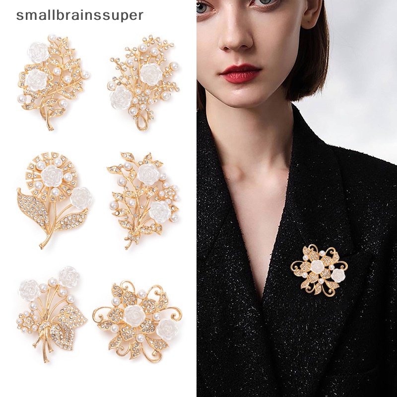 Ghim Cài Áo Hình Hoa Đính Ngọc Trai Giả Chống Ánh Sáng Thời Trang Cho Nữ