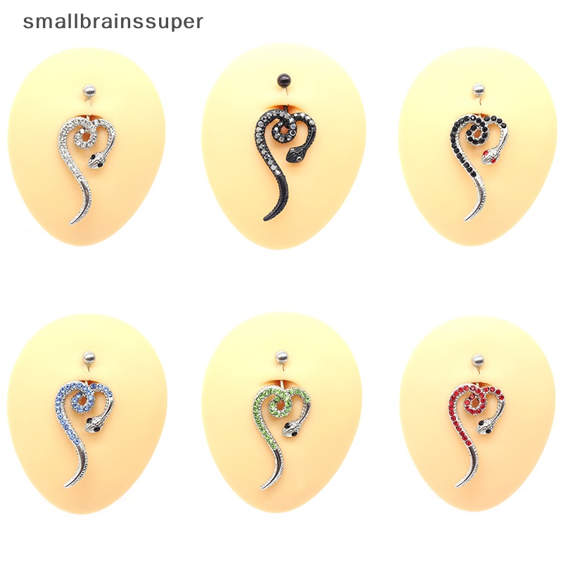 Khuyên Rốn Thép Không Gỉ Hình Rắn Đính Đá Zircon Thời Trang Cho Nữ