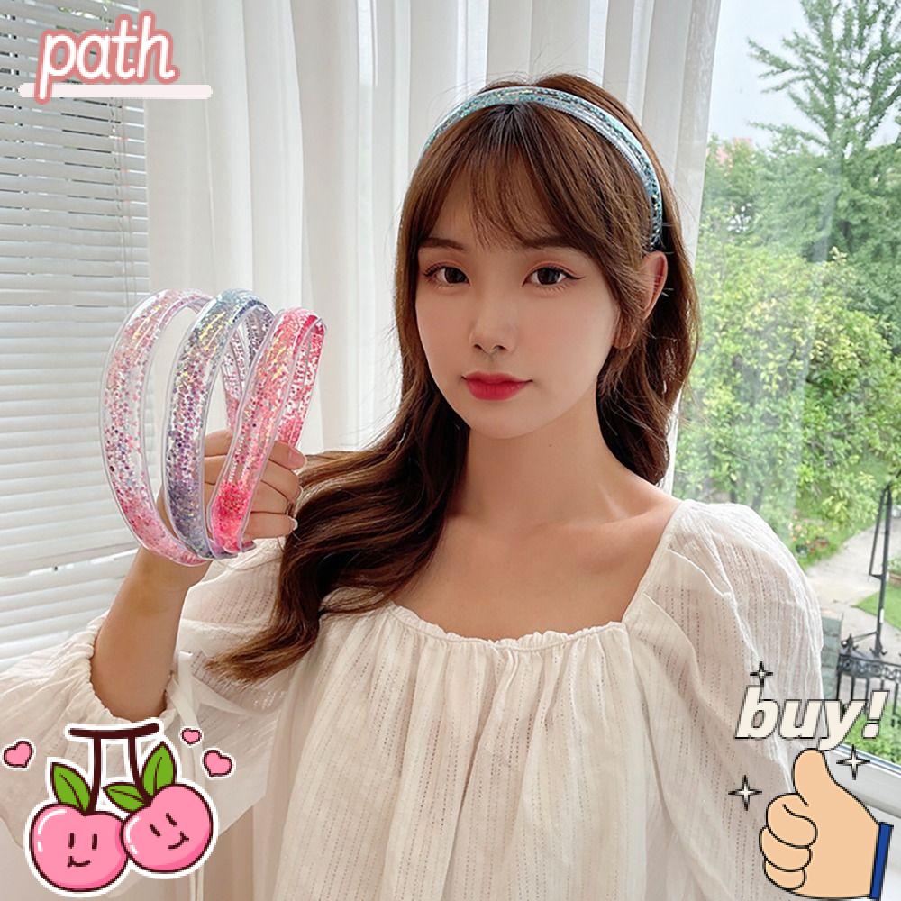 PATH Băng Đô Cài Tóc Trong Suốt Đính Kim Sa Lấp Lánh Cho Bé Gái