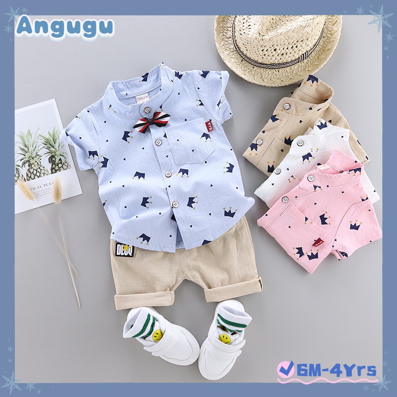 Bộ Trang Phục 2 Mảnh Gồm Áo Sơ Mi Tay Ngắn Và Quần Short Thời Trang Mới 2023 Cho Bé Trai 6 Tháng Đến 1 Đến 2-3 - 4 Tuổi