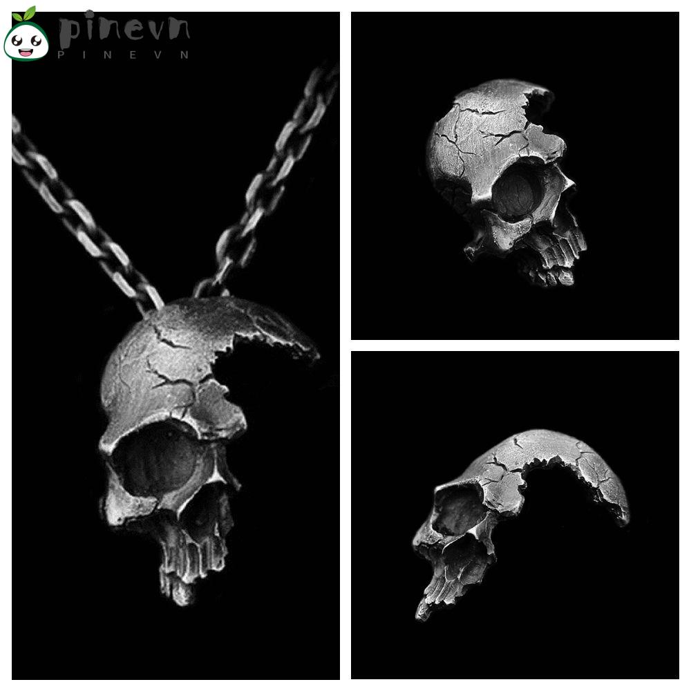 PINEVN Vòng cổ Mặt Đầu Lâu Phong Cách Hip Hop Gothic Cho Nam