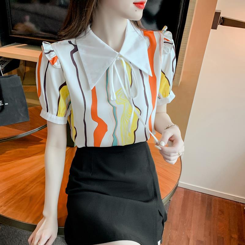 Áo Sơ Mi Chiffon Cổ Búp Bê Thời Trang Cho Nữ