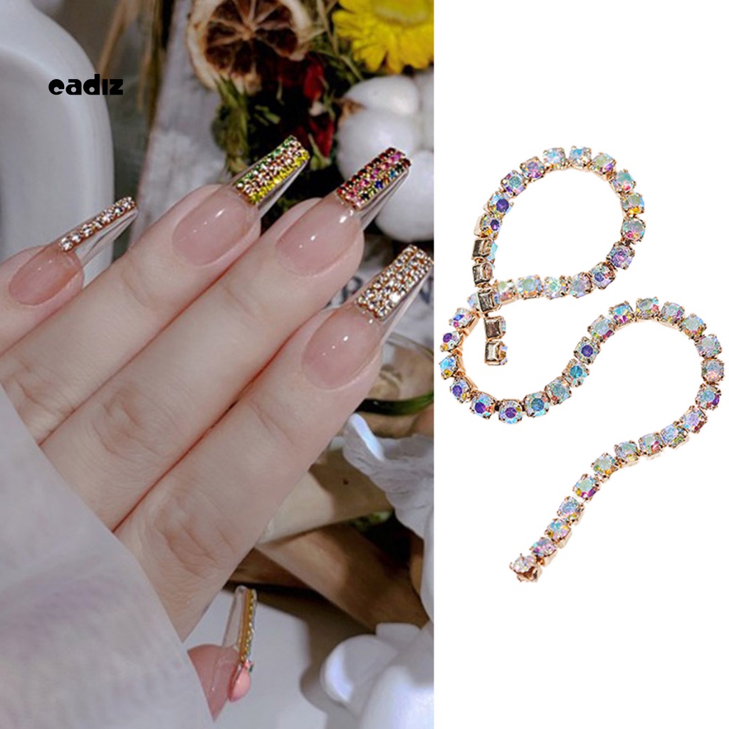 Set 6 Phụ Kiện Chuỗi Ngọc Trai / Kim Loại Trang Trí Móng Tay Nghệ Thuật DIY