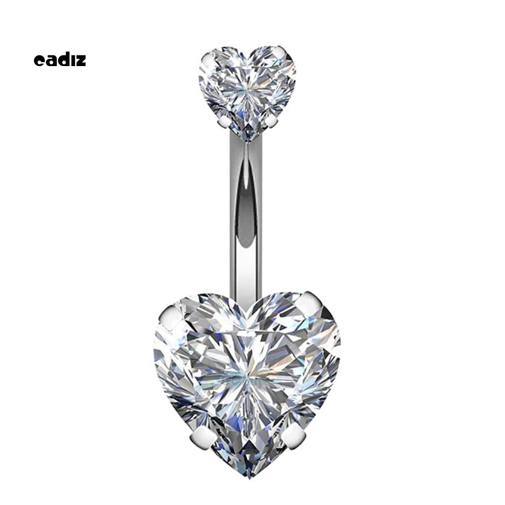 Khuyên Rốn Hình Trái Tim Đôi Đính Đá Thời Trang Cho Nữ