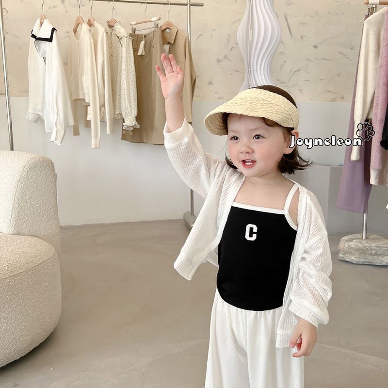 Joyncleon Áo Khoác cardigan cotton Trơn Siêu Mỏng Chống Nắng Mùa Hè Cho Bé Gái