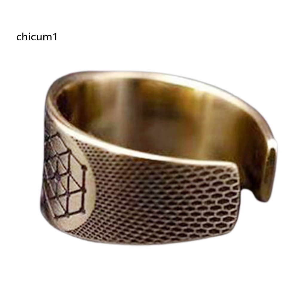 Nhẫn Hở Hợp Kim Họa Tiết Lập Phương Cổ Điển Có Thể Điều Chỉnh Phong Cách Punk