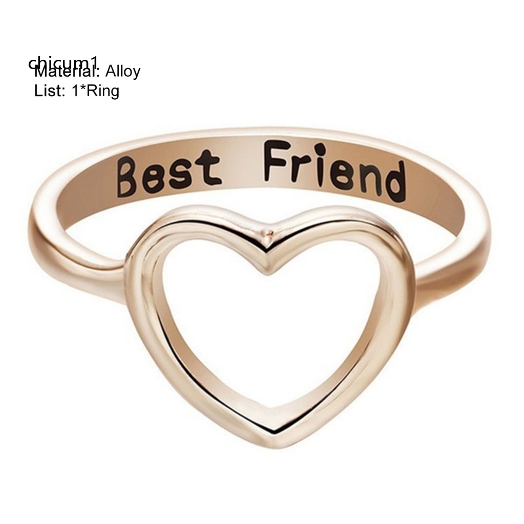 Nhẫn Hợp Kim Hình Trái Tim Rỗng Đơn Giản Chống Mòn Cho Nữ