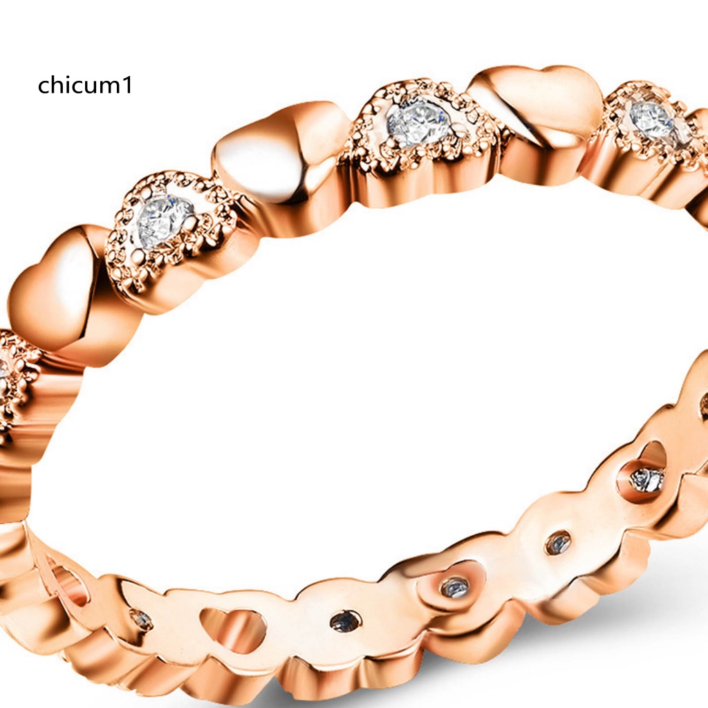 Nhẫn Đính Đá Zircon Hình Trái Tim Ngọt Ngào Thời Trang Cho Nữ
