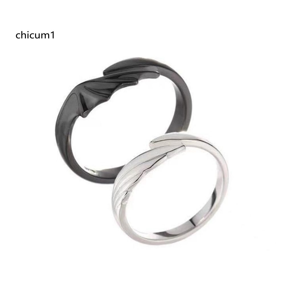 Set 2 Nhẫn Đính Hôn Mở Bằng Kim Loại Chống Rỉ Phong Cách Tinh Tế Thích Hợp Làm Quà Tặng Sinh Nhật Cho Bạn