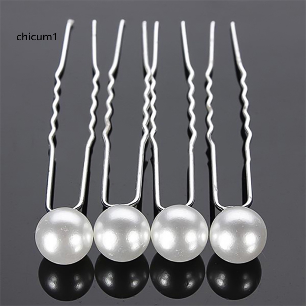 Set 20 Kẹp Tóc Đính Ngọc Trai Giả Màu Trắng Thanh Lịch Dành Cho Cô Dâu