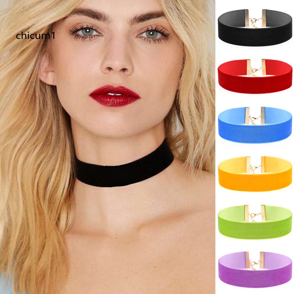 Vòng Cổ Choker Dây Nhung Bản Rộng Mềm Mại Thời Trang Cho Nữ