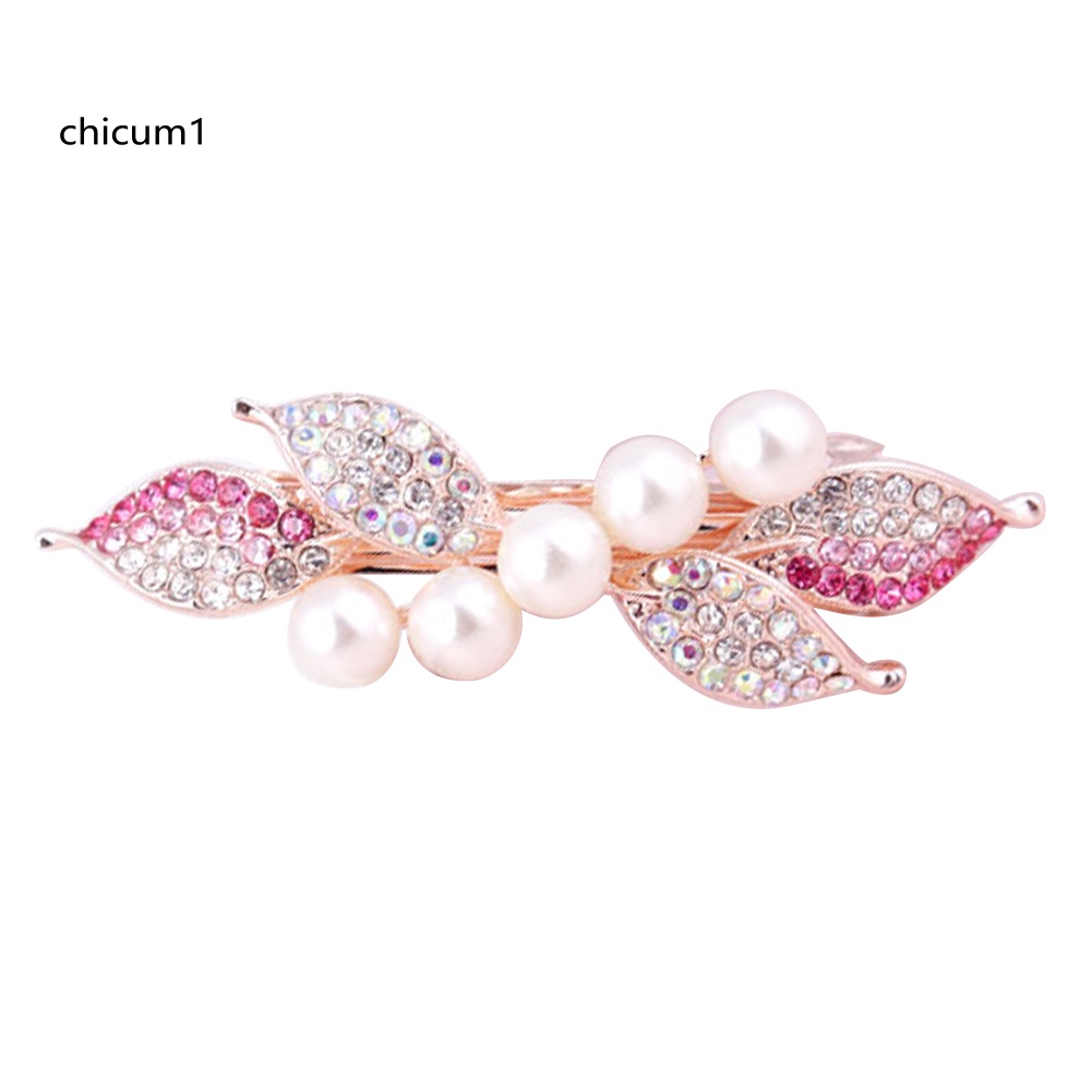 Kẹp Tóc Hình Nơ Đính Ngọc Trai Giả Thanh Lịch Cho Nữ