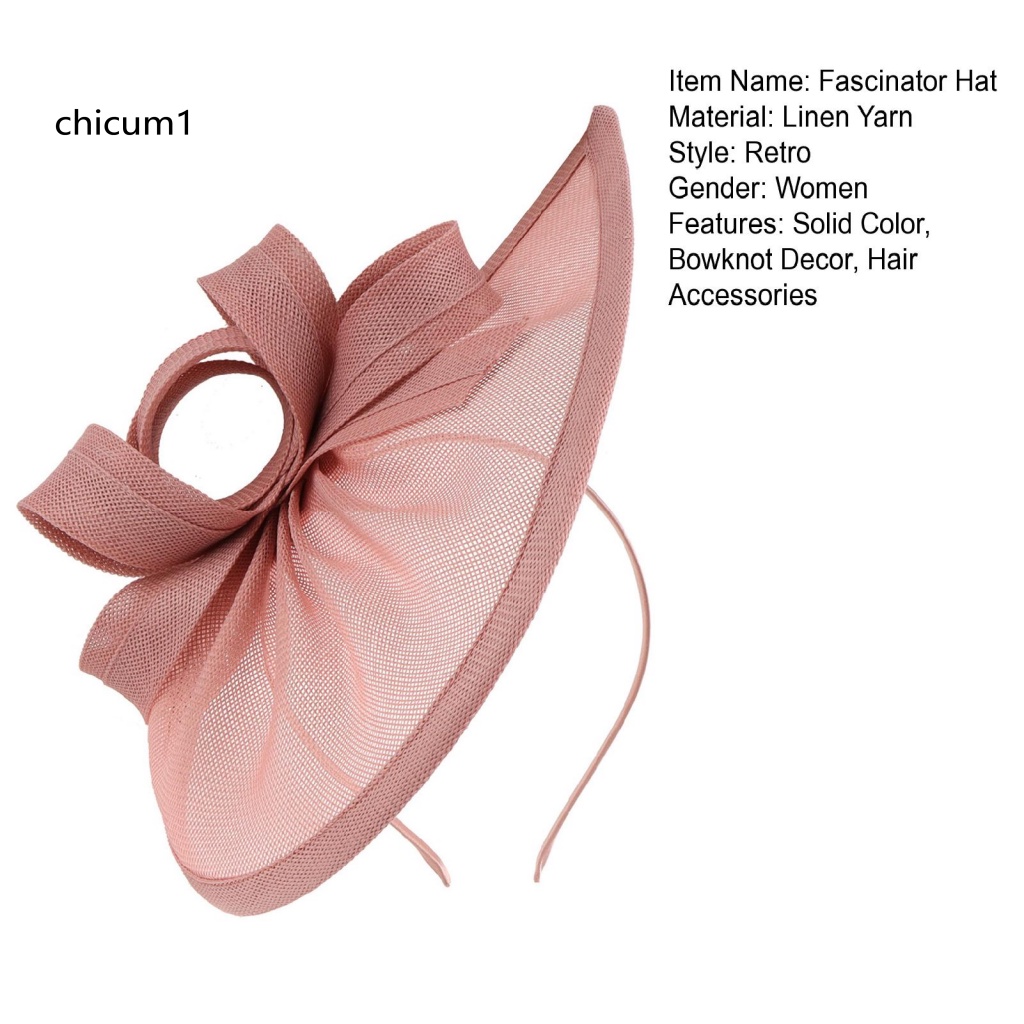 Mũ Đội Trang Trí Nơ Cài Tóc Cô Dâu Chống Rơi Phong Cách Retro