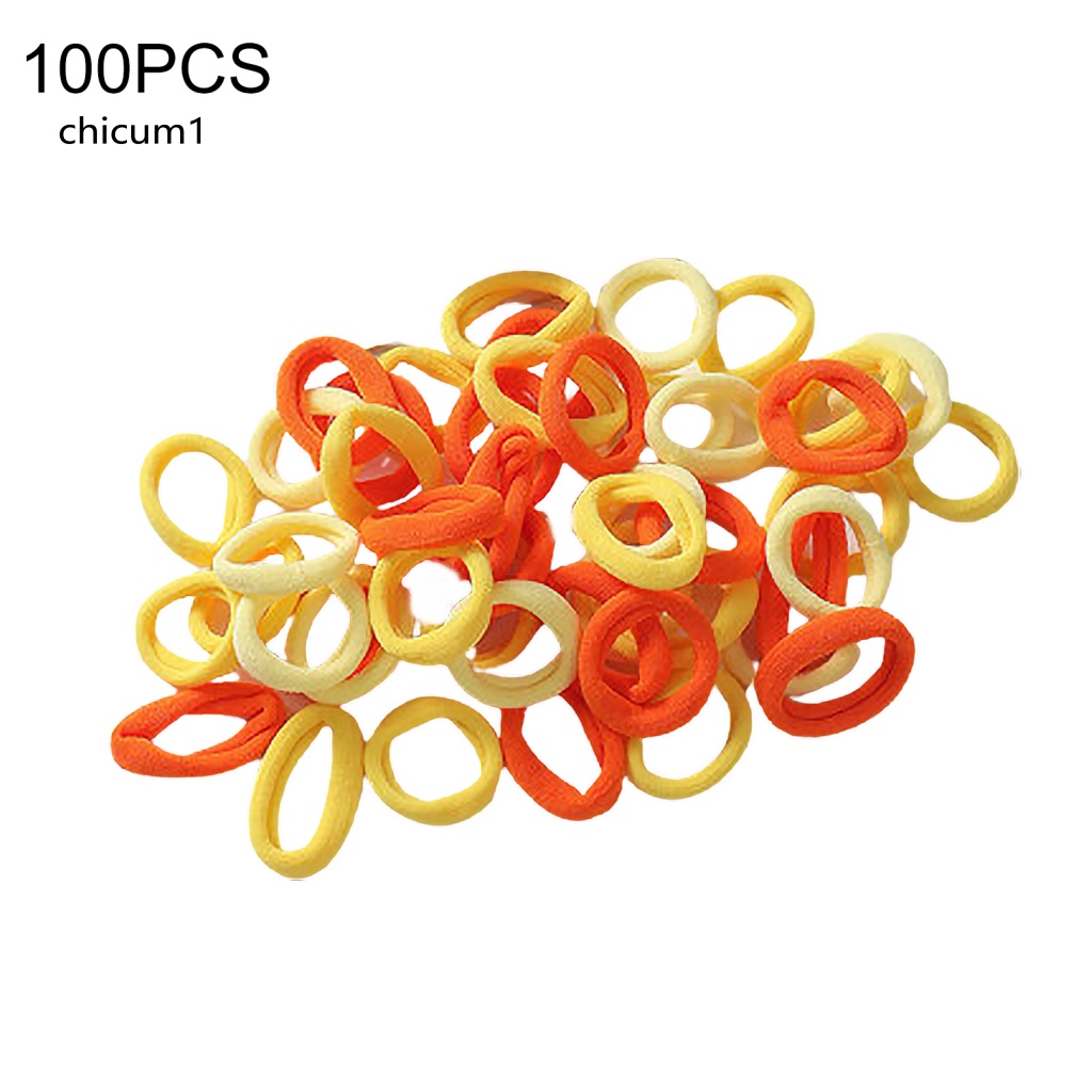 Set 100 Dây Cột Tóc Co Giãn Chống Rơi Màu Sắc Ngọt Ngào Cho Bé Gái