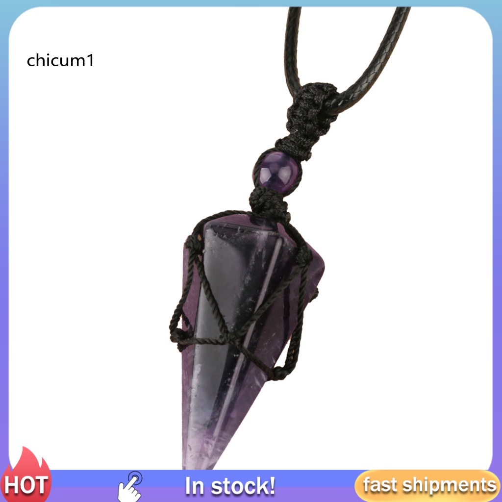 Vòng Cổ CC Lăng Kính Lục Giác Dệt Tay Màu Đen Đính Pha Lê Giả Cho Unisex Mặc Hàng Ngày