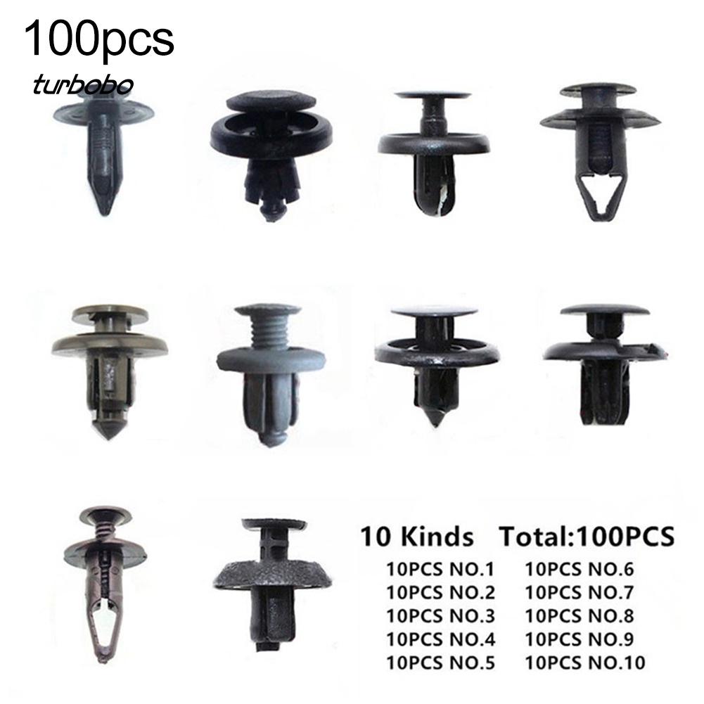 FENDER Set 100 Đinh Tán Nhựa Phụ Tùng Cao Cấp Cho Xe Ô Tô