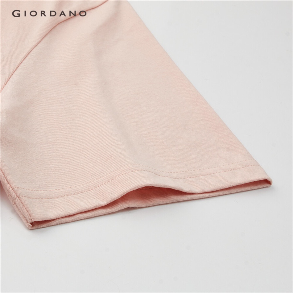 Áo thun GIORDANO 01092303 cotton cổ tròn tay ngắn in chữ thời trang dành cho nam