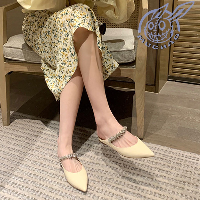 MUCHAO Dép Đế Bằng Chống Trượt Thời Trang Cho Nữ