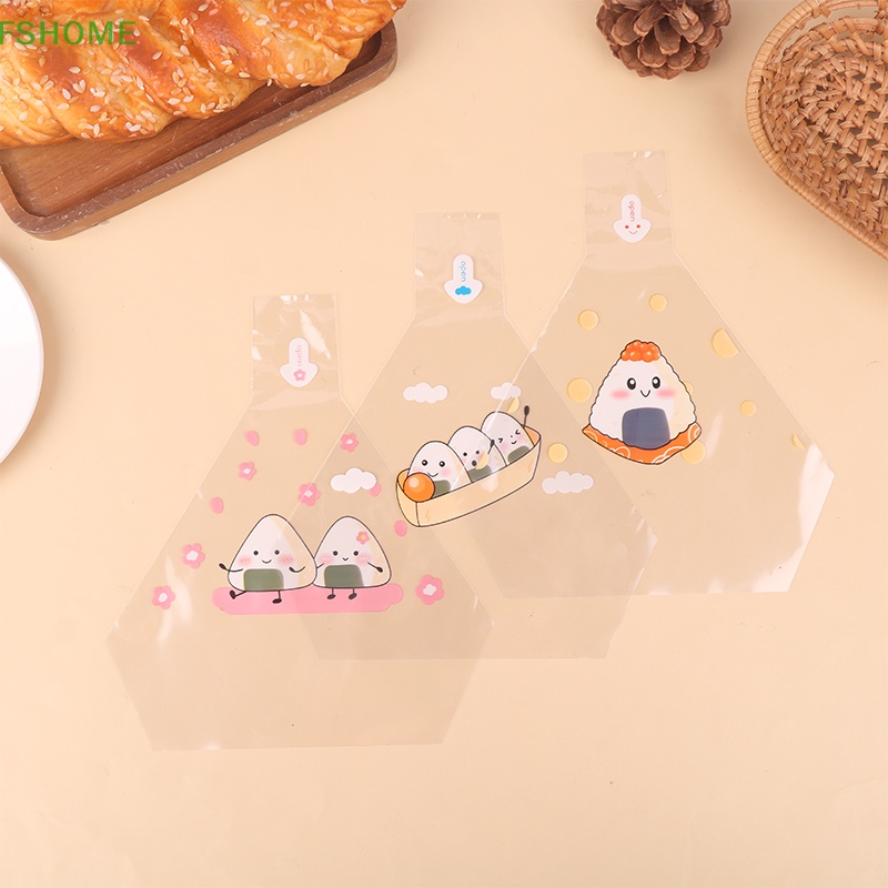 Set 50 Túi Đựng Cơm Nắm Hình Tam Giác Họa Tiết Hoạt Hình Dễ Thương