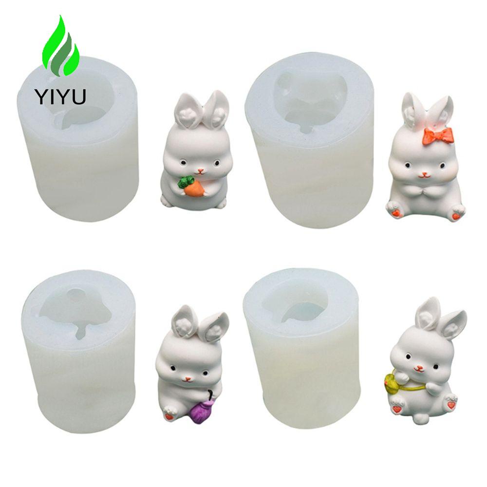 YIYU Khuôn Làm Nến Hình Thỏ Phục Sinh Siêu Bền Dễ Thương