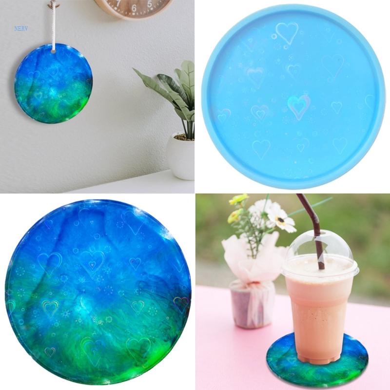 Khuôn Silicon Làm Đế Lót Ly Hình Tròn / Trái Tim Độc Đáo Diy Cr
