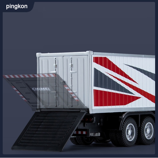 Mô Hình Xe Container Bằng Hợp Kim Tỉ Lệ 1: 32 Có Đèn Và Nhạc Dùng Để Trang Trí