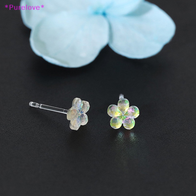 1 Đôi Bông Tai Hình Hoa Bằng Nhựa Resin Màu Kẹo Xinh Xắn Cho Nữ Mới