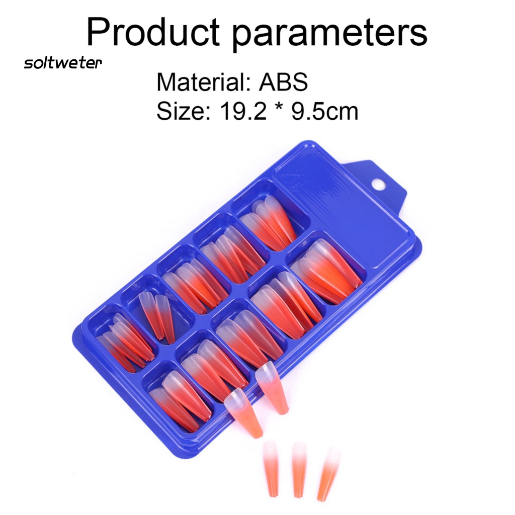 Hộp 50 Miếng Dán Móng Tay Dài Bằng ABS Chống Mòn Cho Nữ