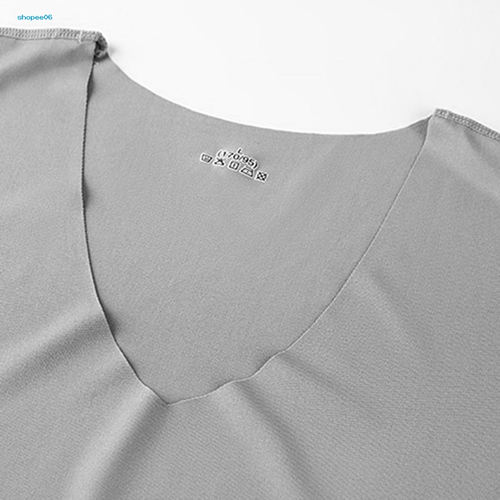 Áo Thun Ba Lỗ Cổ Chữ V Bằng Lụa Lạnh Nhanh Khô Cho Nam Mặc Hàng Ngày