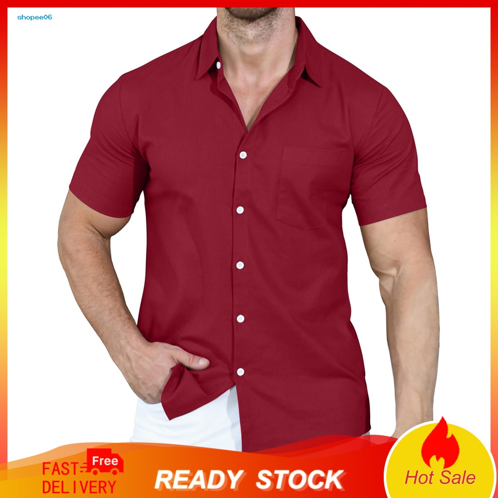 Áo Thun Tay Ngắn Cổ Bẻ Chất Liệu Polyester Chống Nhăn Không Phai Màu Thời Trang Mùa Hè Cho Nam