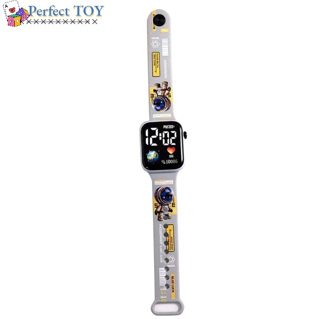 Đồng Hồ Điện Tử Đeo Tay Mặt Vuông Họa Tiết Hoạt Hình Cho Học Sinh