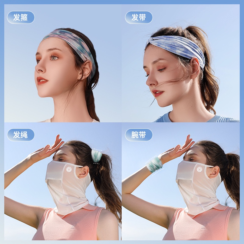 Băng Đô Lụa Lạnh Thấm Hút Mồ Hôi Thoáng Khí Nhanh Khô
