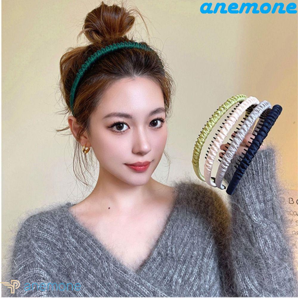 ANEMONE Băng Đô Cài Tóc Có Răng Lược Dễ Thương Cho Nữ