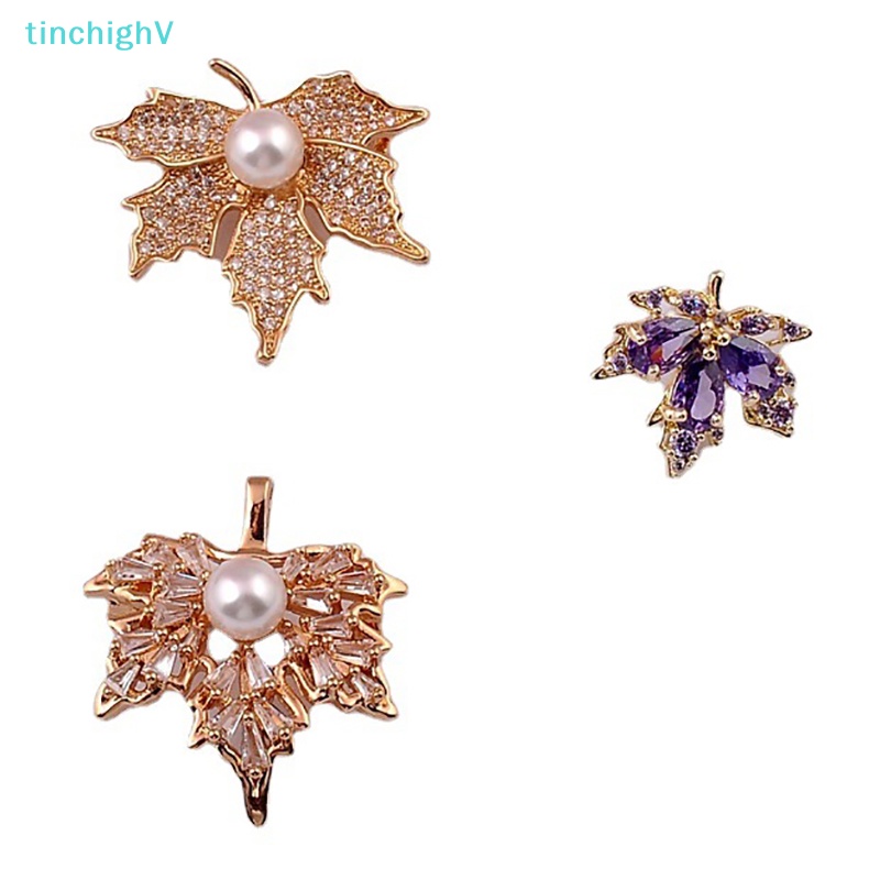 Ghim Cài Áo Hình Lá Phong Đính Ngọc Trai Thanh Lịch Thời Trang