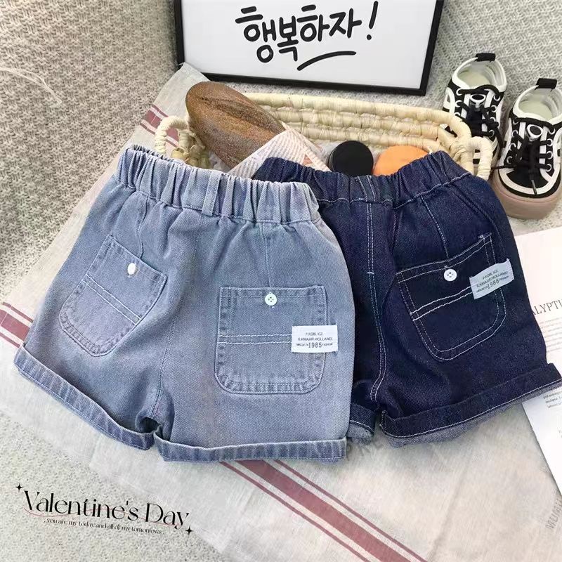 Quần Short Denim Dáng Rộng Phong Cách Hàn Quốc Thời Trang 2023 Cho Bé Trai