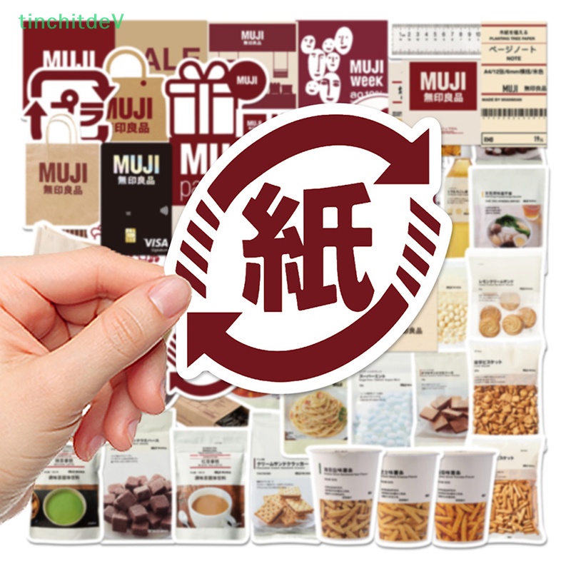 Set 58 Nhãn Dán Hành Lý Hình Gấu MUJIs Phong Cách Nhật Bản