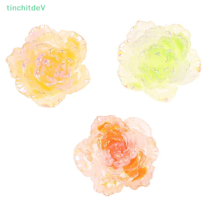 Set 5 Phụ Kiện Đá Đính Trang Trí Móng Tay Nghệ Thuật Hình Bông Hoa Bằng Nhựa Acrylic Dễ Thương
