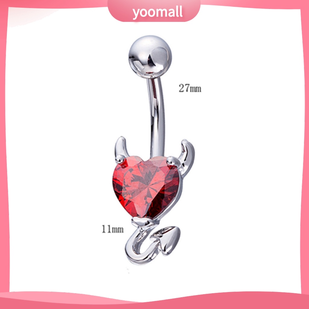 Khuyên Rốn Hình Trái Tim Đính Đá Thời Trang Gợi Cảm