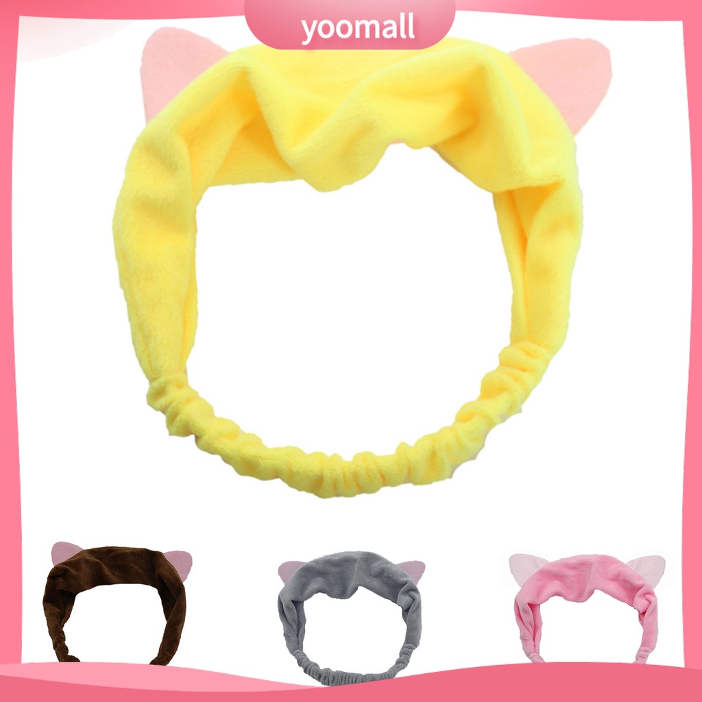 Giá Đỡ Băng Đô Rửa Mặt / Tóc Hình Tai Thú Không Phai Màu Thấm Hút Nước Dành Cho Bạn Gái