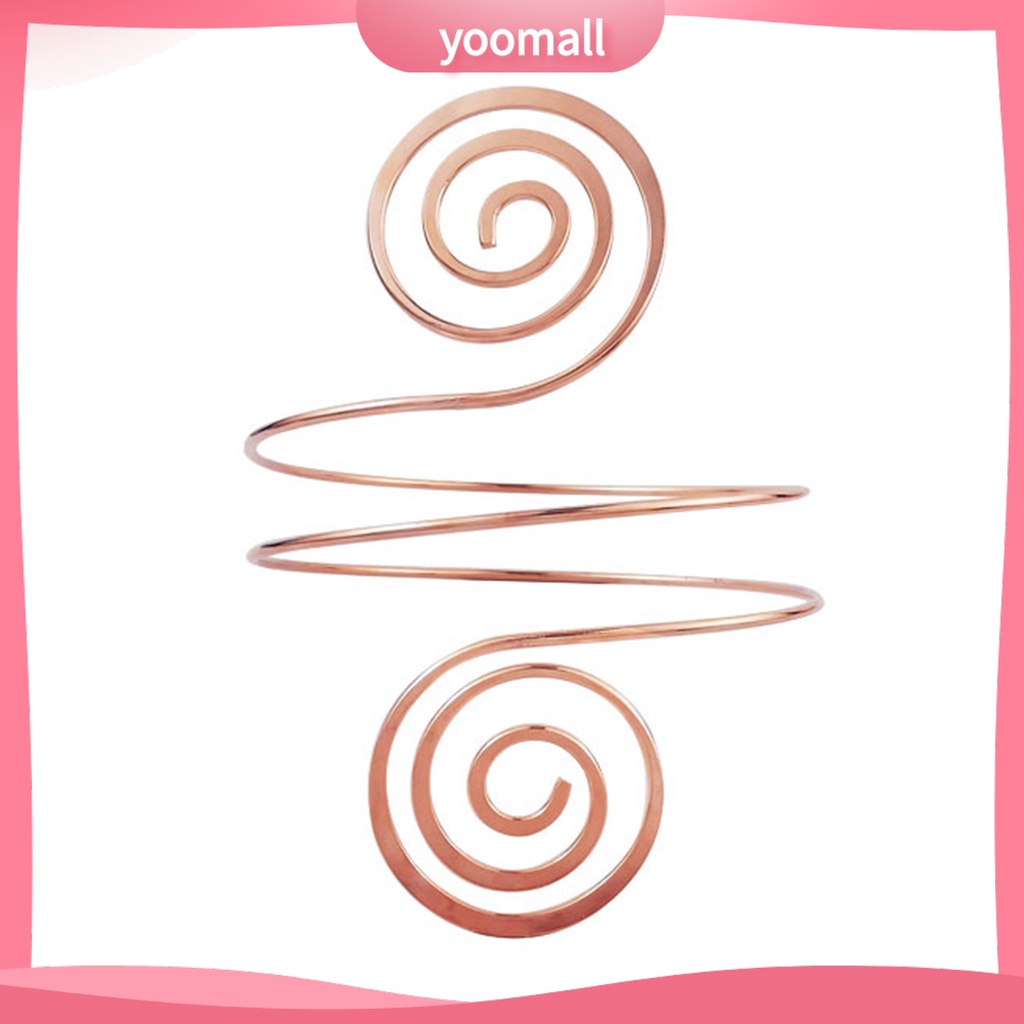 [YM] Vòng Đeo Cánh Tay Nhiều Lớp Họa Tiết Xoắn Ốc Bằng Hợp Kim Trang Sức Thời Trang Punk Có Thể Điều Chỉnh Dành Cho Nữ